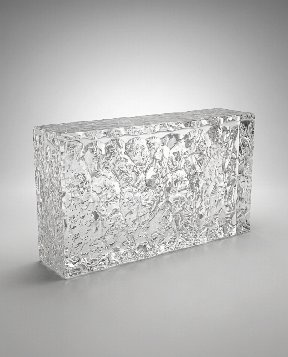 Frozen Sea organic texture solid glass brick 200mm – detail view 2