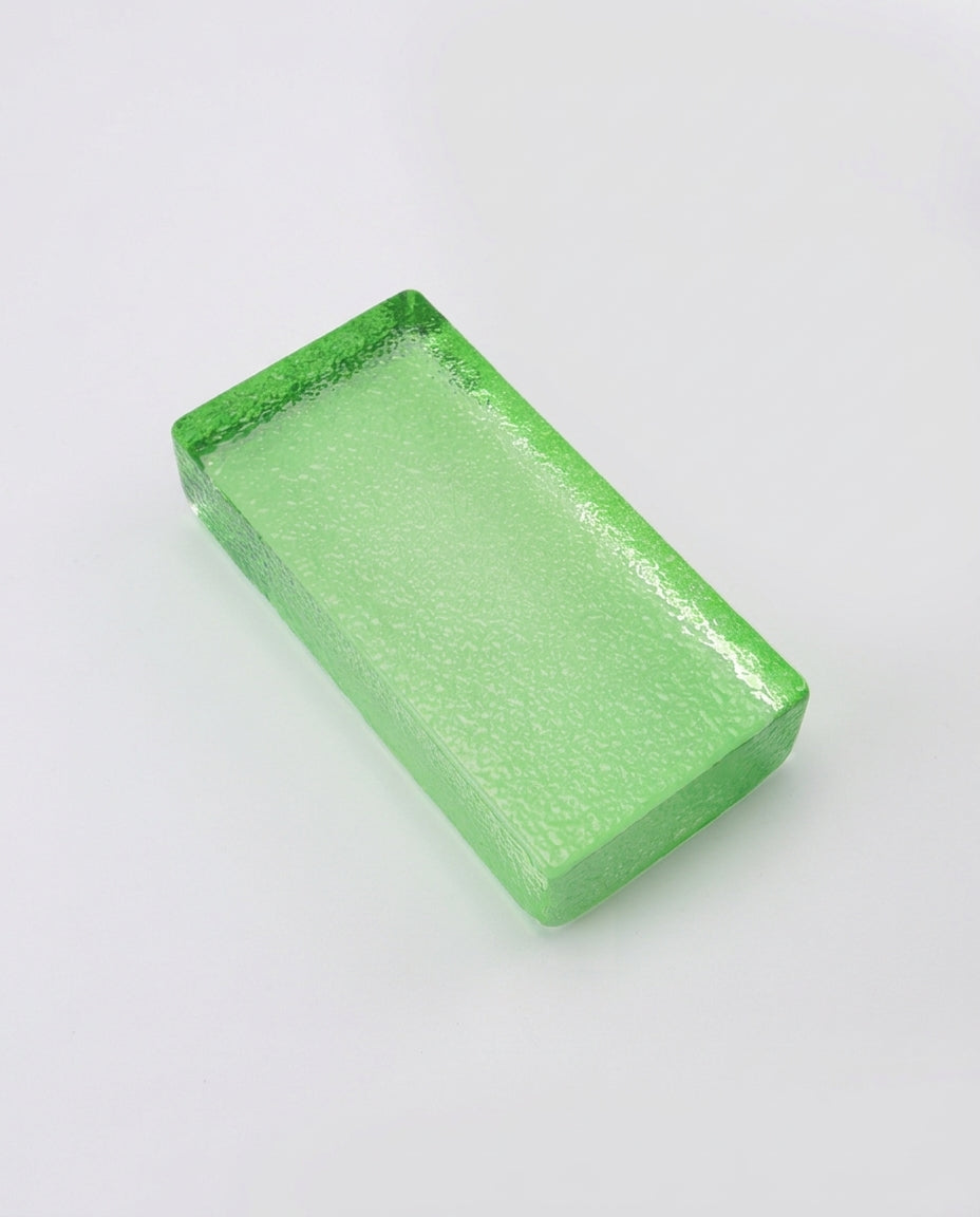 Orange peel texture colour solid glass brick 200mm – Yellow