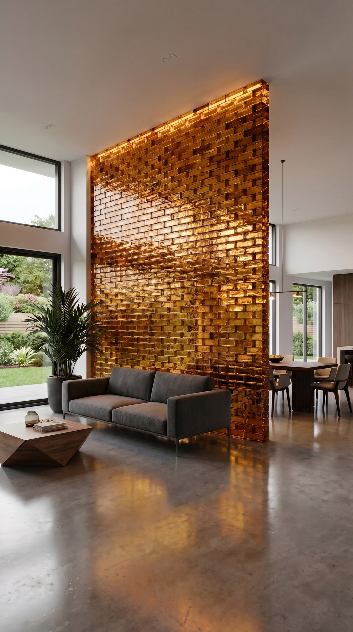 Solid Glass Brick – Transparent Amber