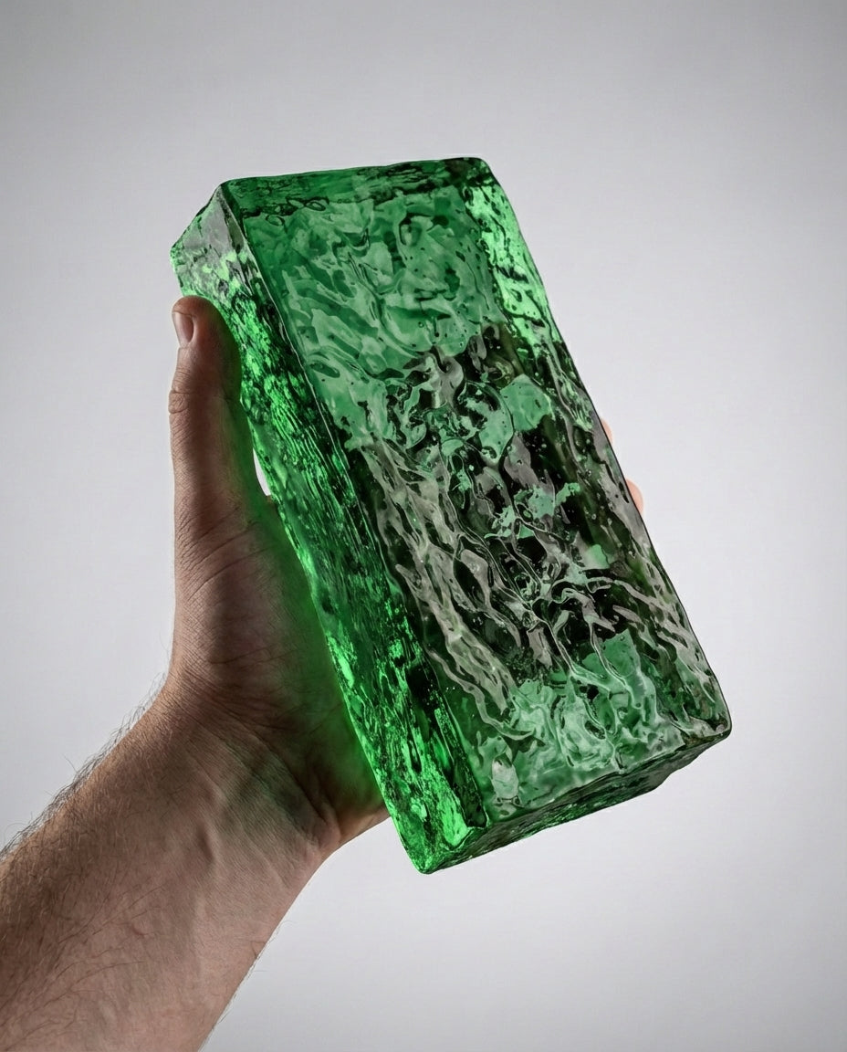 Solid Glass Brick – Ice Texture Colour