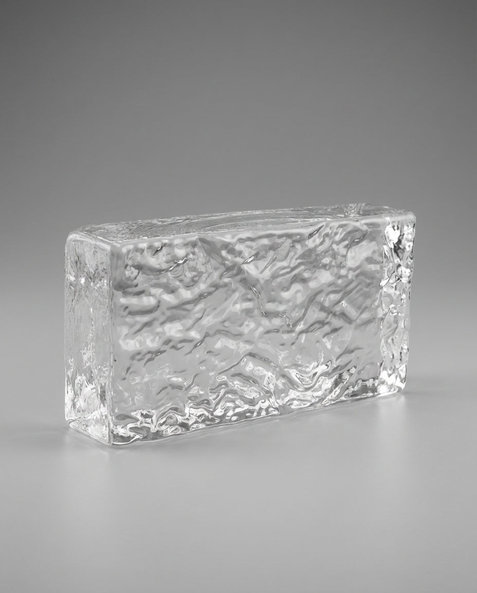 Solid Glass Brick – One Side Ice
