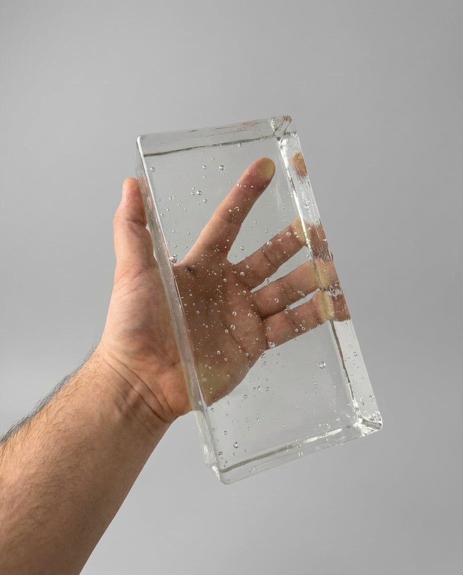 Solid Glass Brick – Bubbles