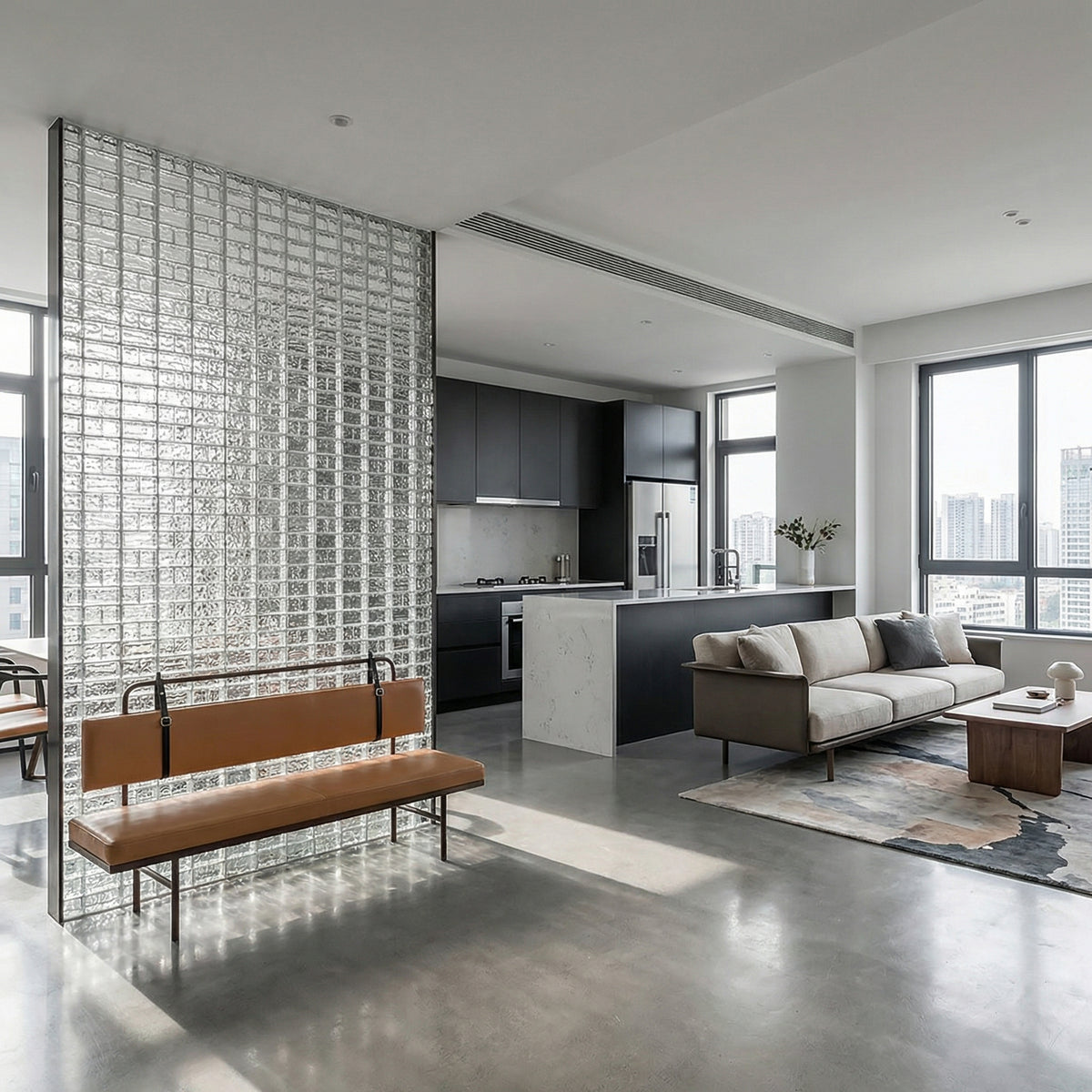 Solid glass brick – Ice texture