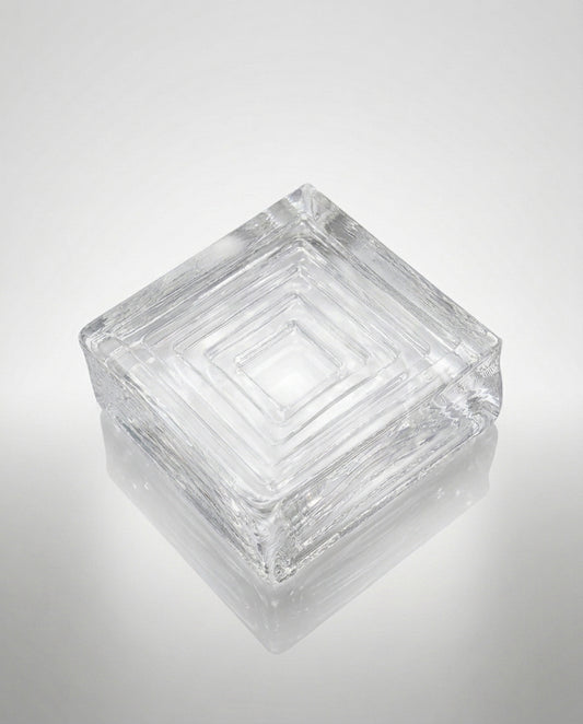 Lily concentric square solid glass brick 150mm