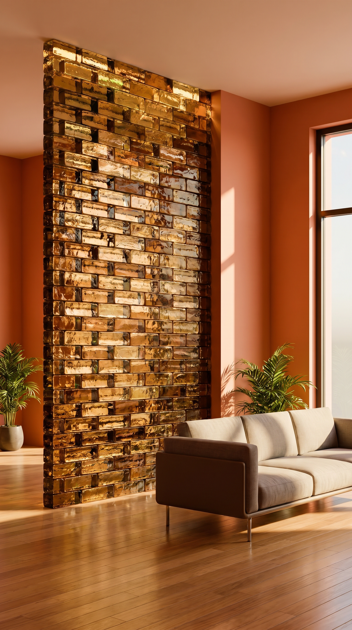 Solid Glass Brick – Transparent Amber
