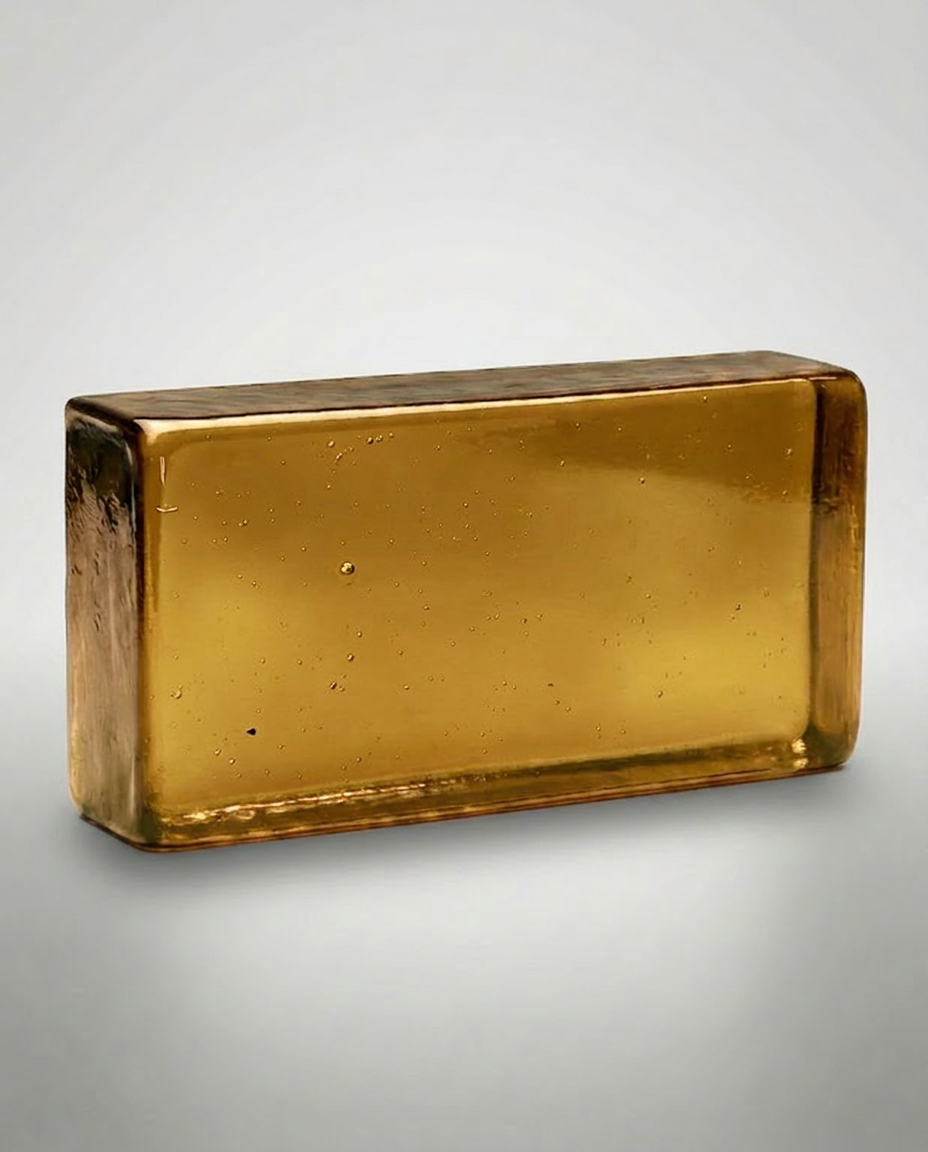 Solid Glass Brick – Transparent Gold