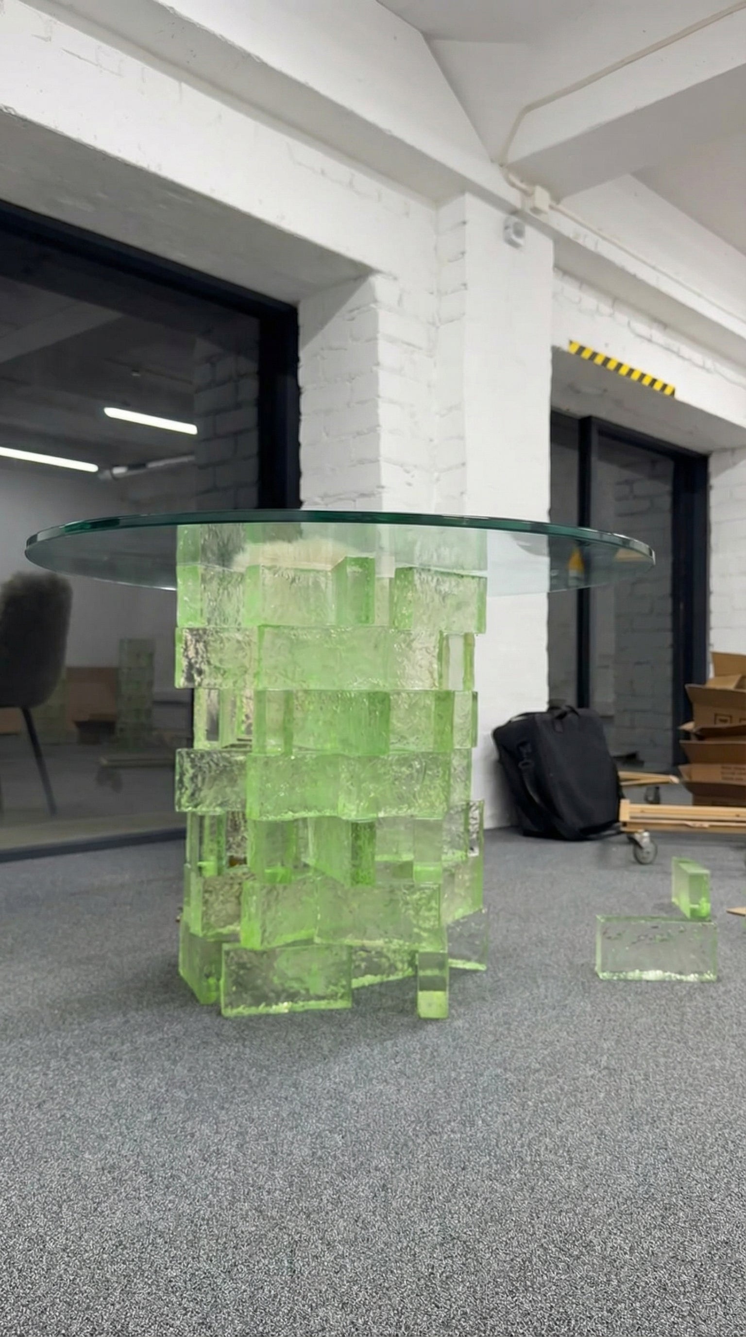 Custom Glass Brick Table