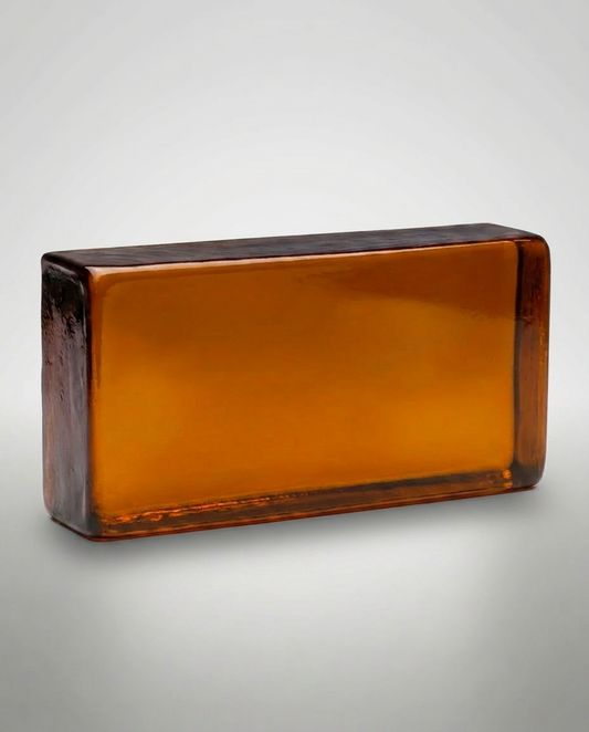 Solid Glass Brick – Transparent Amber