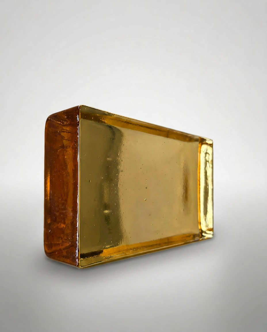 Solid Glass Brick – Transparent Champagne