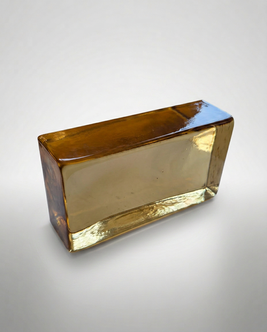 Solid Glass Brick – Transparent Champagne