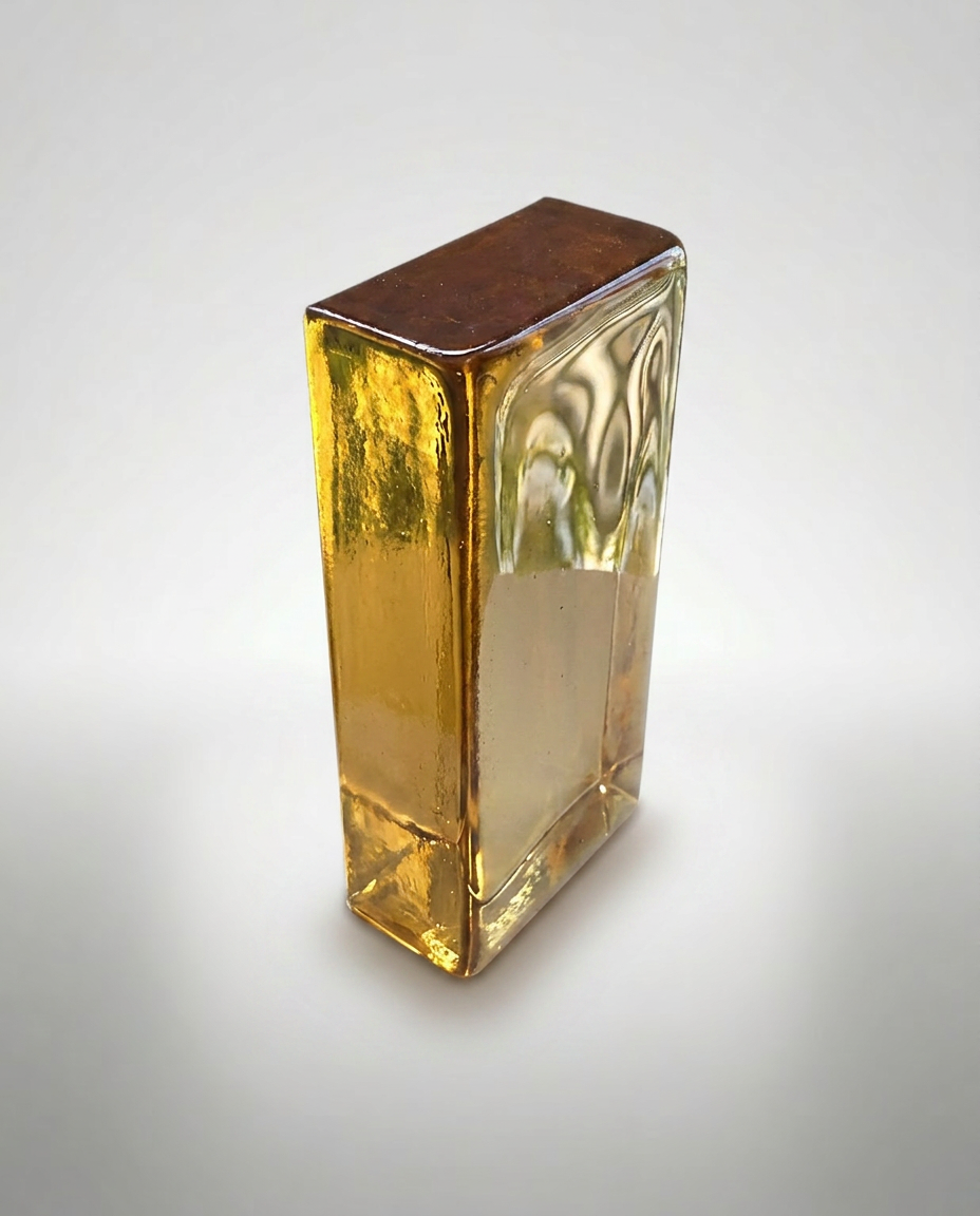 Solid Glass Brick – Transparent Champagne