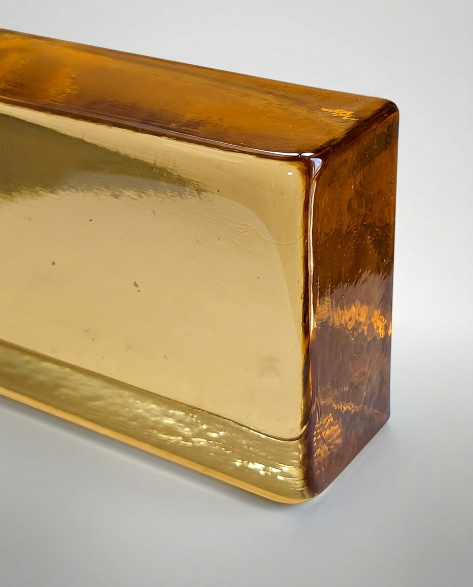 Solid Glass Brick – Transparent Champagne