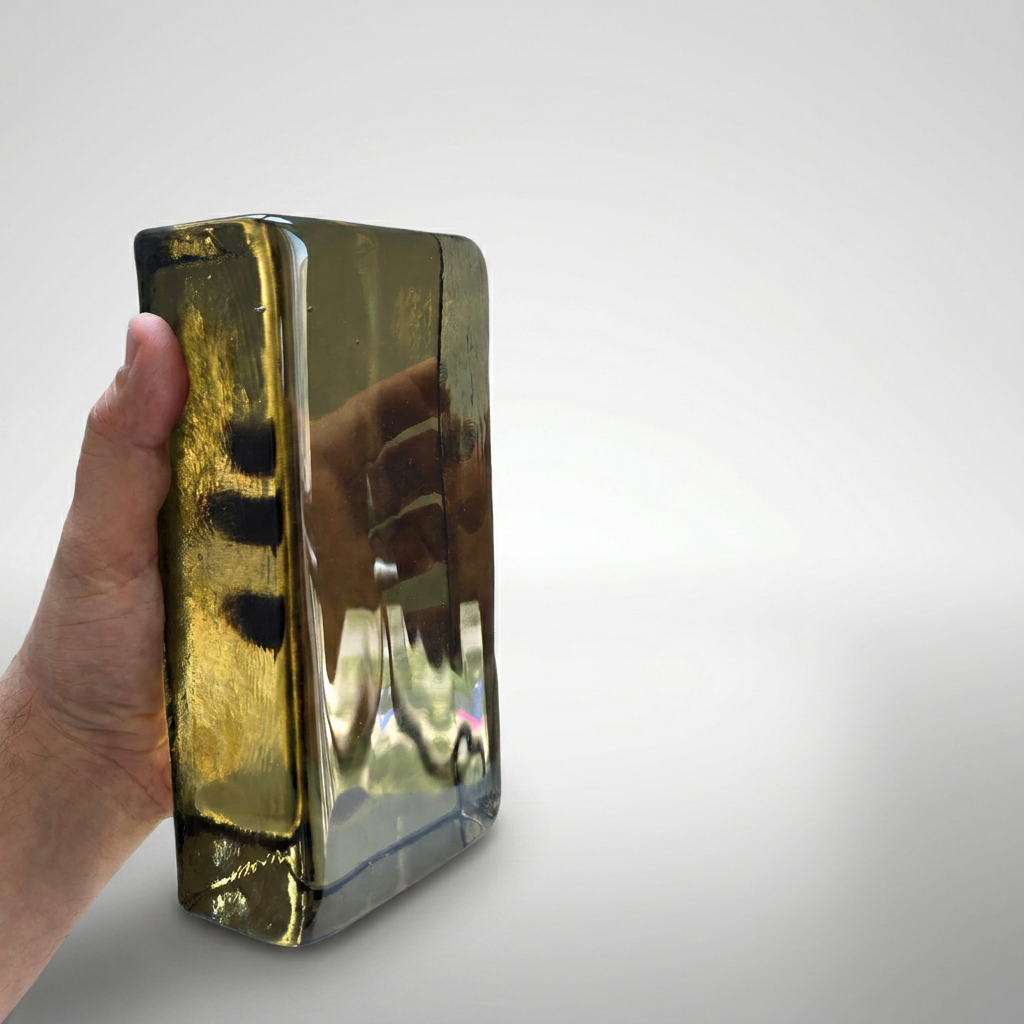 Solid Glass Brick – Transparent Brown