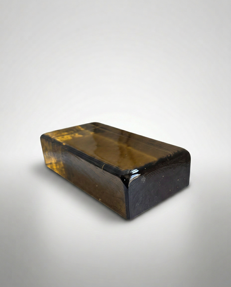 Solid Glass Brick – Transparent Gold