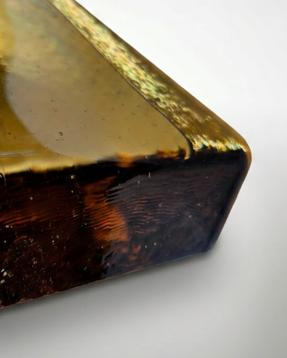Solid Glass Brick – Transparent Gold