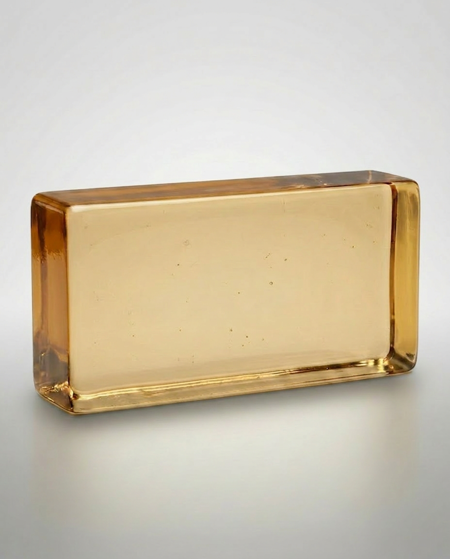 Solid Glass Brick – Transparent Champagne
