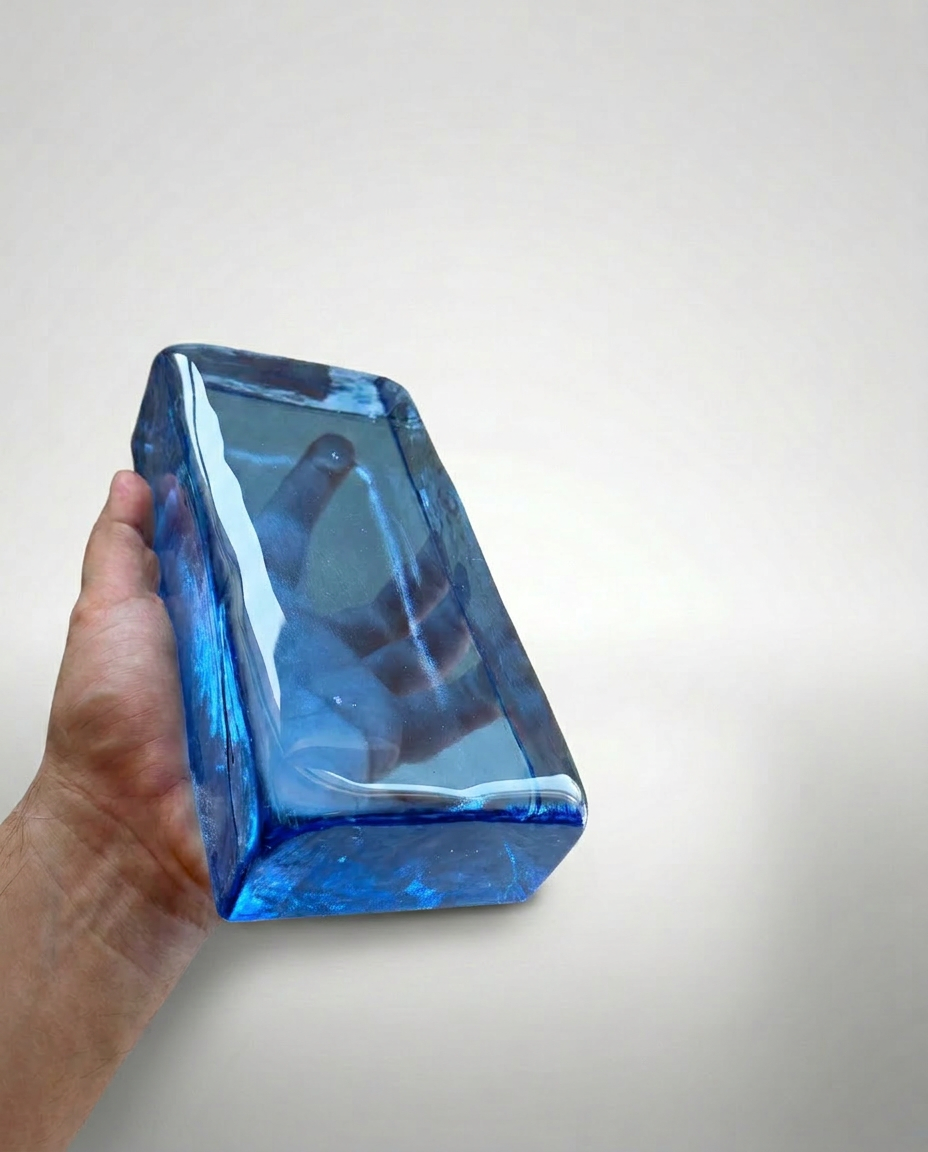 Solid Glass Brick – Transparent Blue