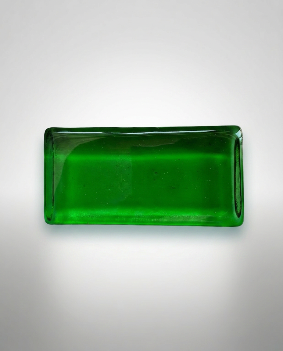 Solid Glass Brick – Transparent Emerald