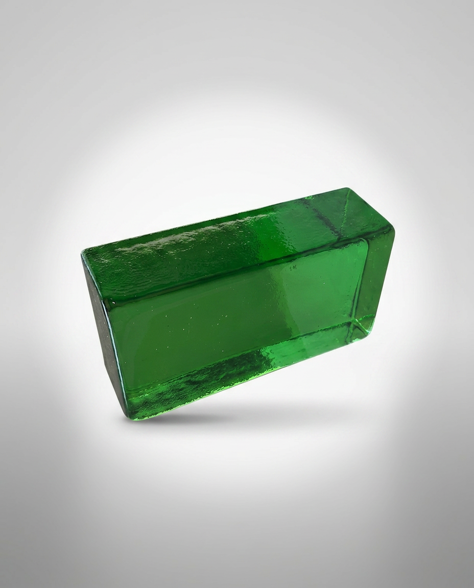 Solid Glass Brick – Transparent Emerald