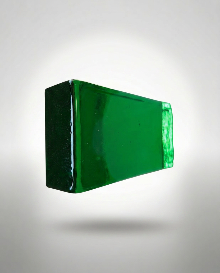 Solid Glass Brick – Transparent Emerald