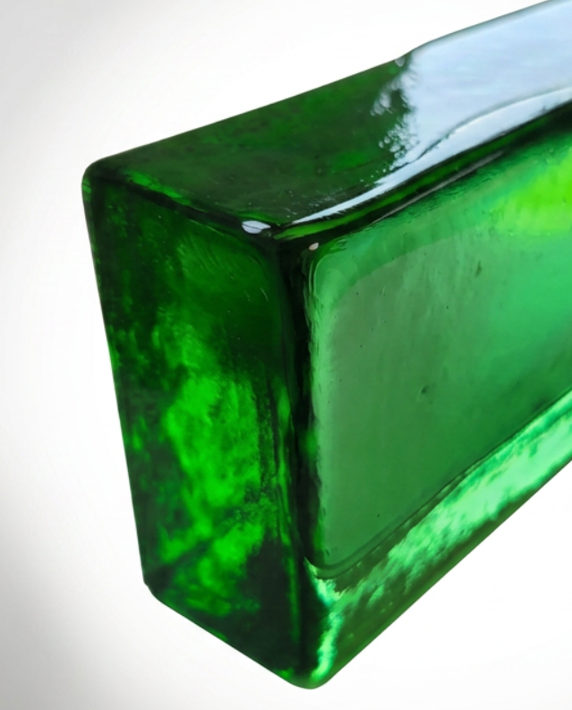 Solid Glass Brick – Transparent Emerald