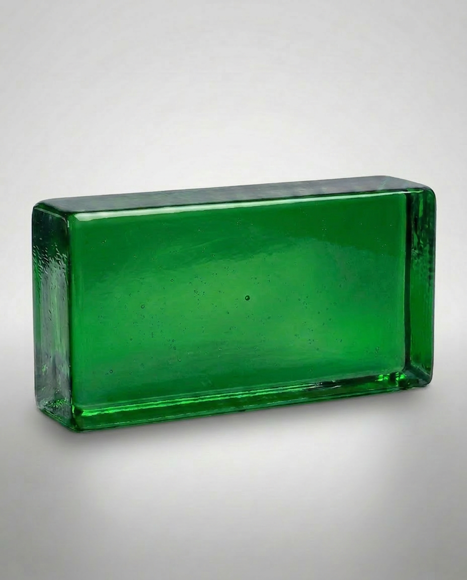 Solid Glass Brick – Transparent Emerald