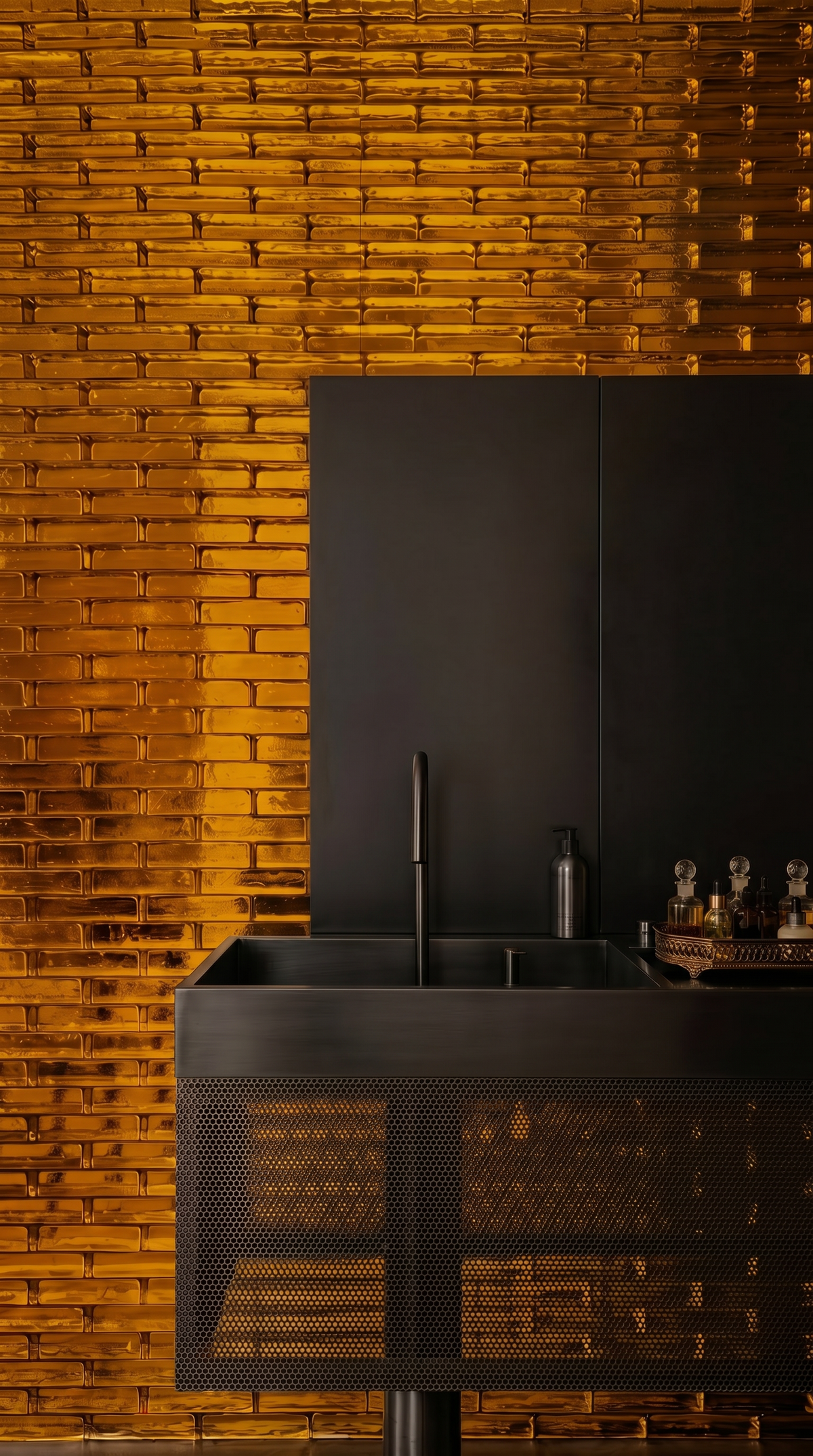 Solid Glass Brick – Transparent Amber