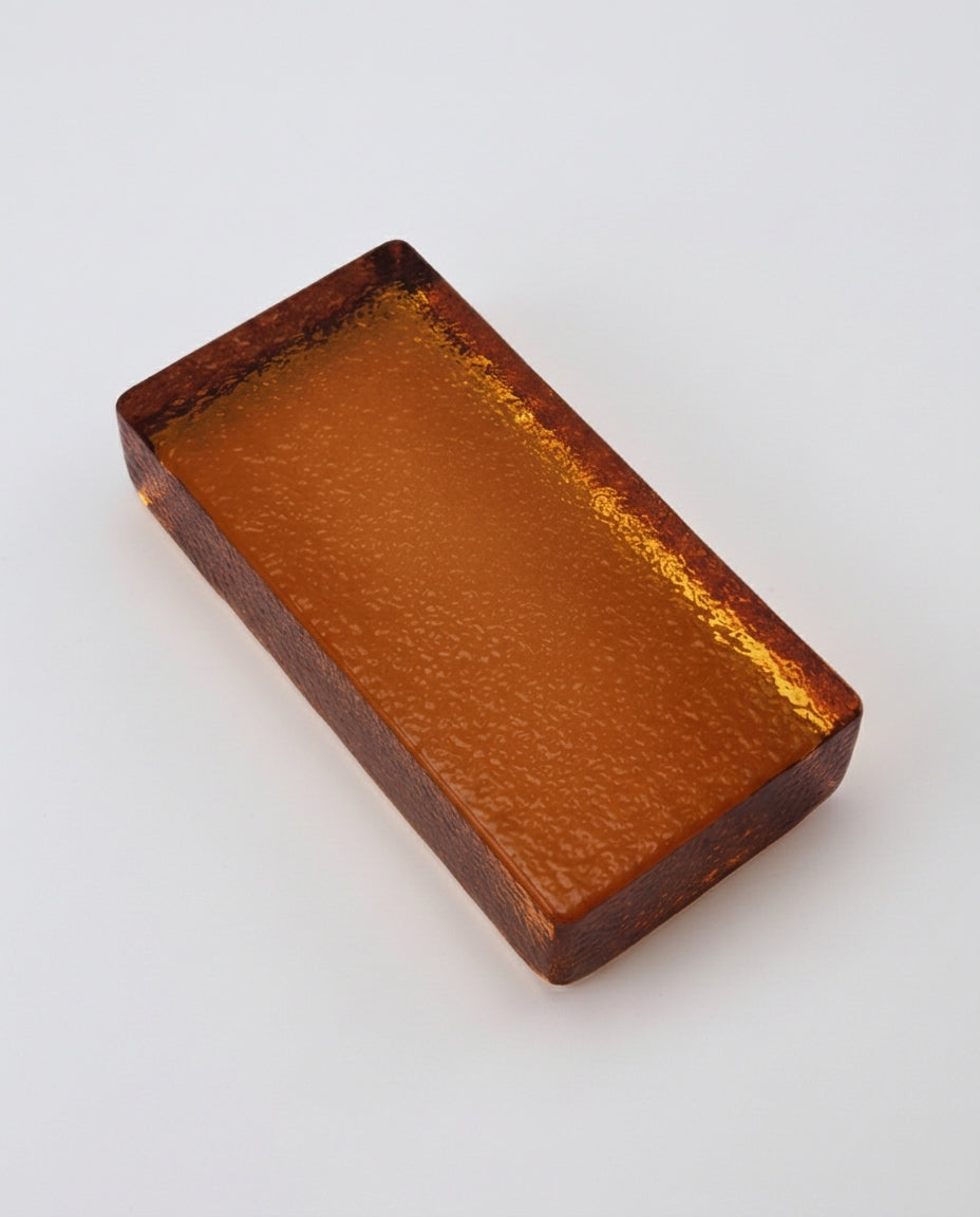 Orange peel texture colour solid glass brick 200mm – Amber