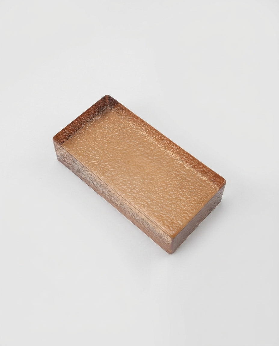 Orange peel texture colour solid glass brick 200mm – Light Brown