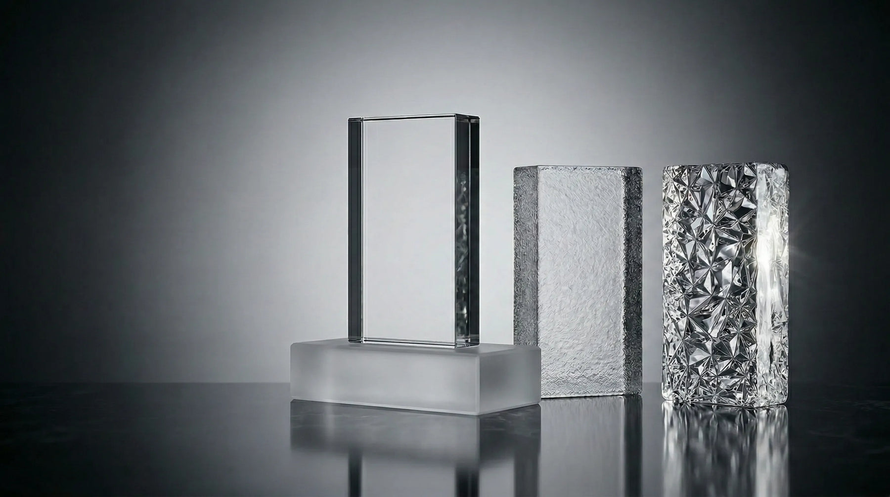 Light through solid glass.