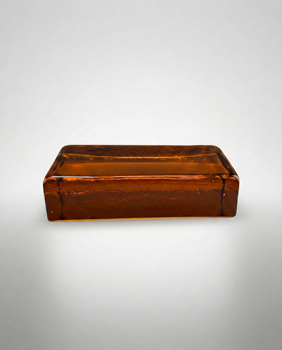 Solid Glass Brick – Transparent Amber