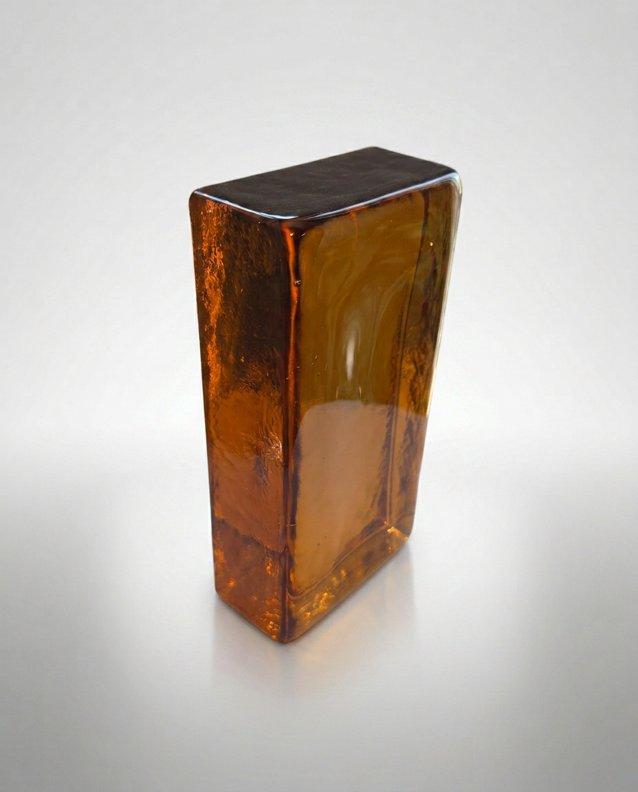 Solid Glass Brick – Transparent Amber