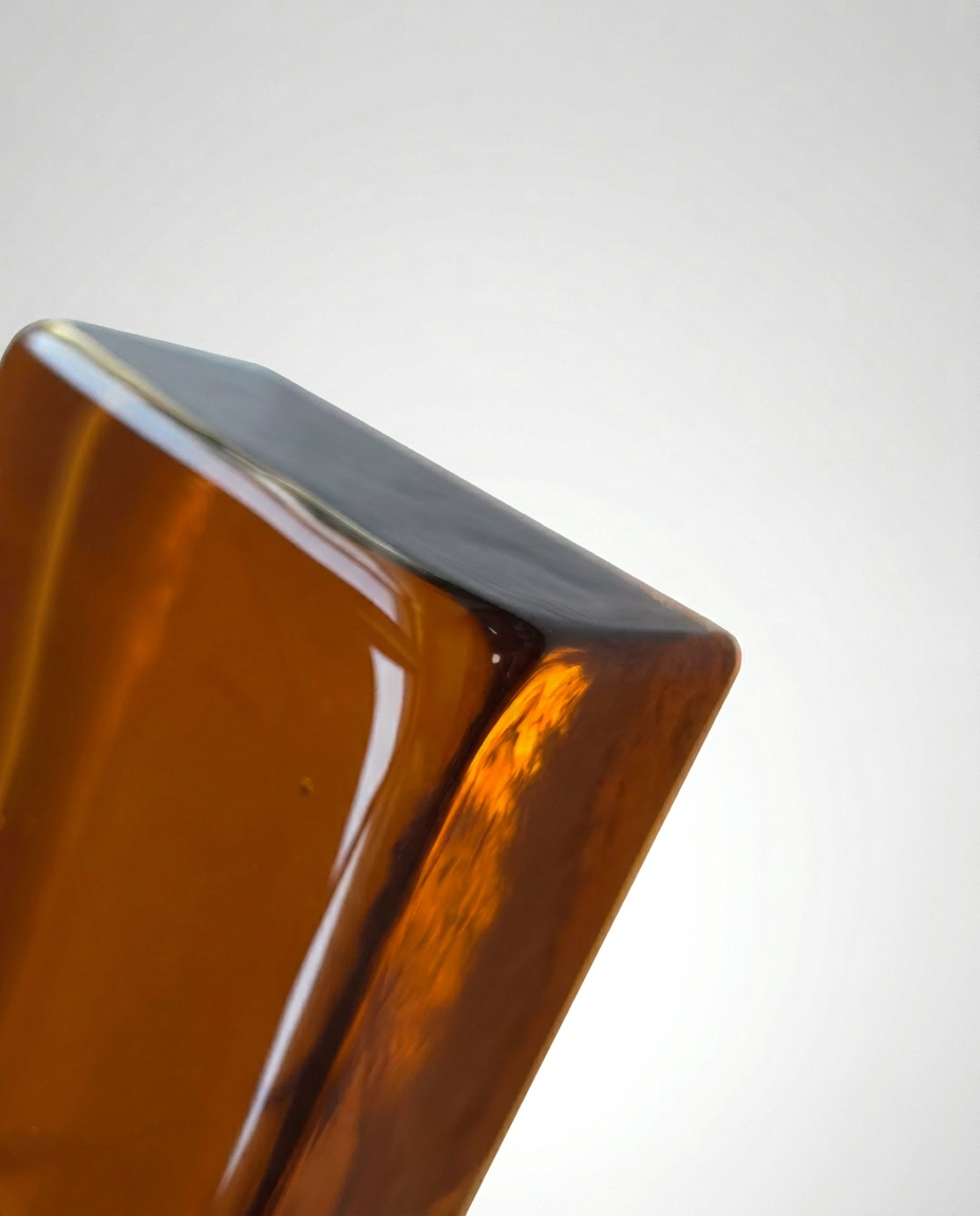 Solid Glass Brick – Transparent Amber