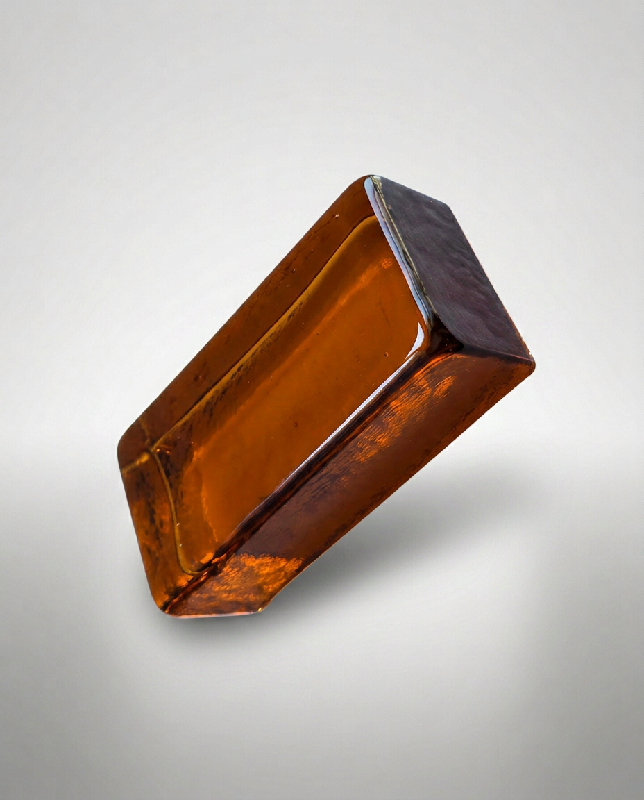 Solid Glass Brick – Transparent Amber
